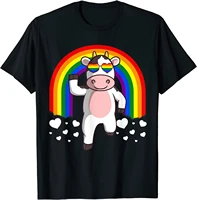 cow pride rainbow cute gift farmer t shirt