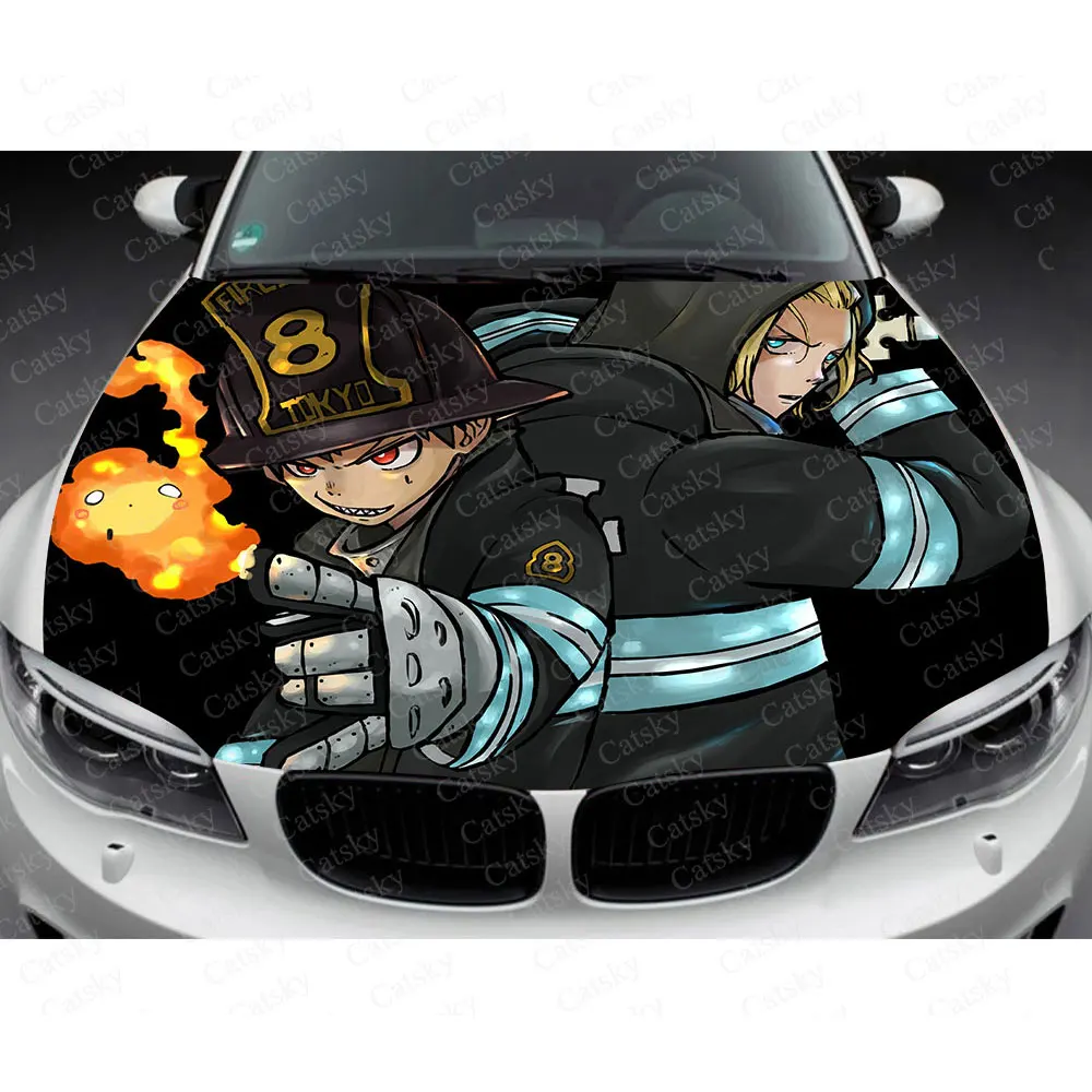 

Anime Fire Force Car Hood Wrap Decal Vinyl Sticker Full Color Graphic Car Sticker Full Color Graphic Custom Image Fit Any Car