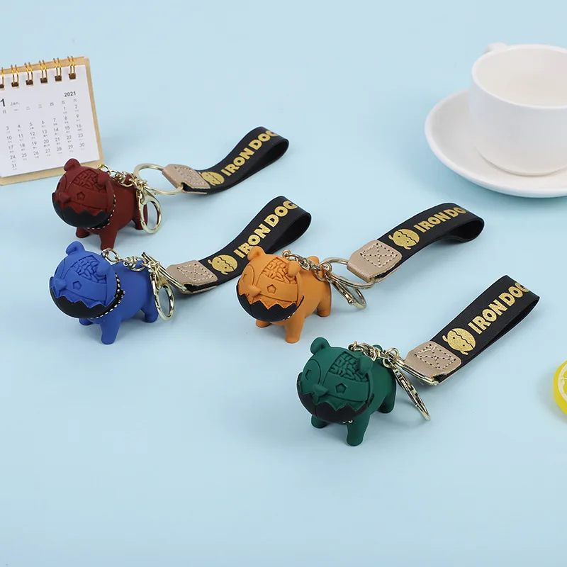 

Trendy cartoon mechanical dog key Chain doll cute bag pendant car accessories cute keychain special small gift Keyring