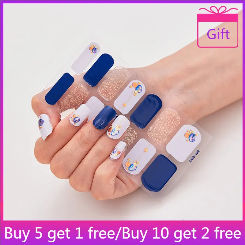 

14Tips Fashion Nail Sticker Wholesale Nail Art Decorations for Women Full Beauty Manicure Decals High Quality Stickers for Nails