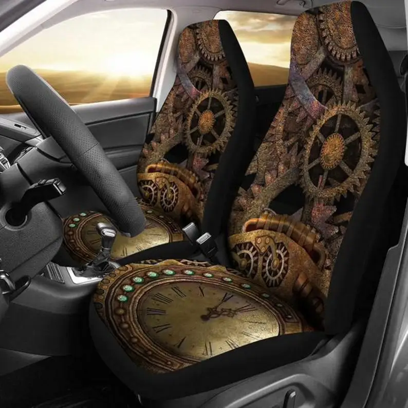 

Steampunk, Punk Rock, Steampunk Clock, Steampunk Gears-Car Seat Covers, Car Accessories, Gift for Her, Custom Seat Covers, Custo