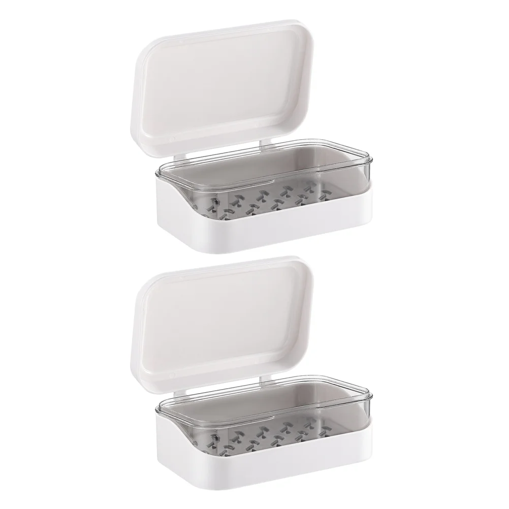 

Soap Holder Travel Bar Case Dish Container Bathroom Box Tray Kitchen Dishes Portable Saver Sink Draining Lid Shower Shelf