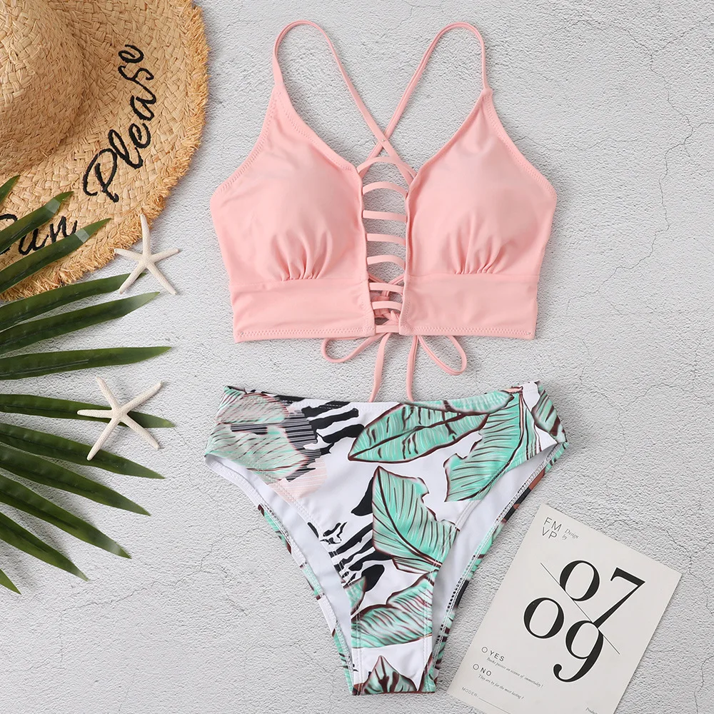 Новинка 2022 женский купальник-бикини однотонный сексуальный раздельный