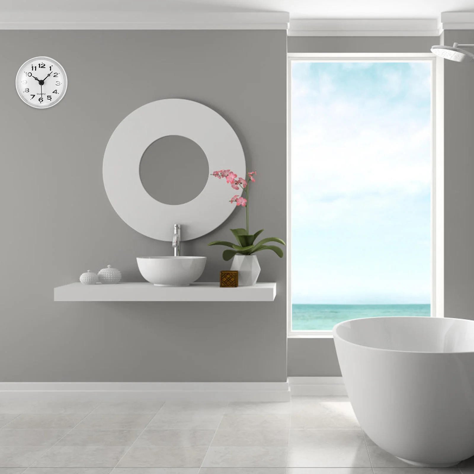 Часы-присоски для ванной комнаты будильник на присоске круг кухонный подвесной