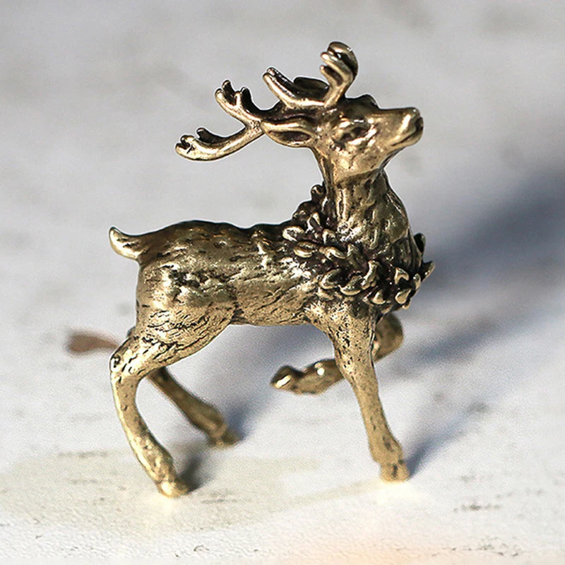 

Миниатюрная статуэтка оленя из латуни GCDHome