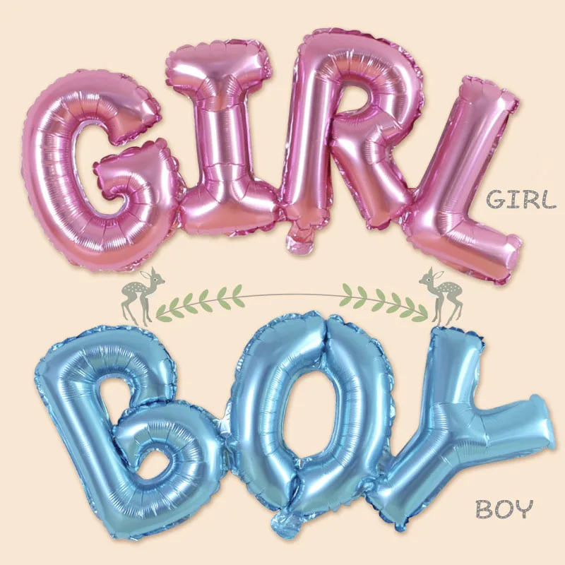 

4D Baby Shower Banner Foil Balloons It's A Boy Girl Gender Reveal Balloon Bow Balloons Birthday Party Decorations Kids