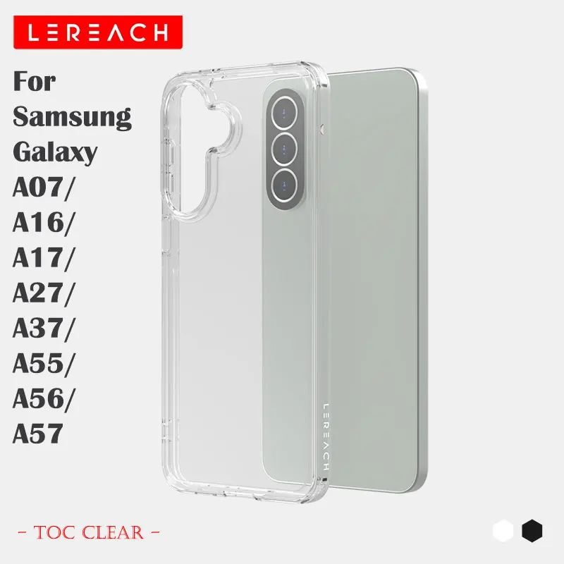 Фото Чехол LeReach для Samsung A07 A16 A17 A27 A37 A55 A56 A57, гибкий бронированный чехол из двух материалов, 98% прозрачный, устойчивый к царапинам, тонкий чехол №1