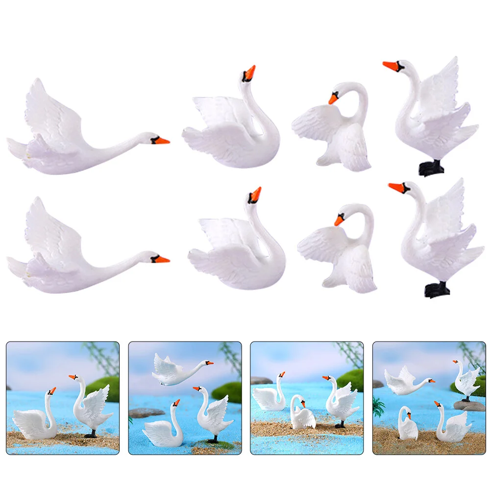 

House Swan Model Miniture Decorations Decor Decors Table Decoration Sculptures Garden Statue Home Accessories