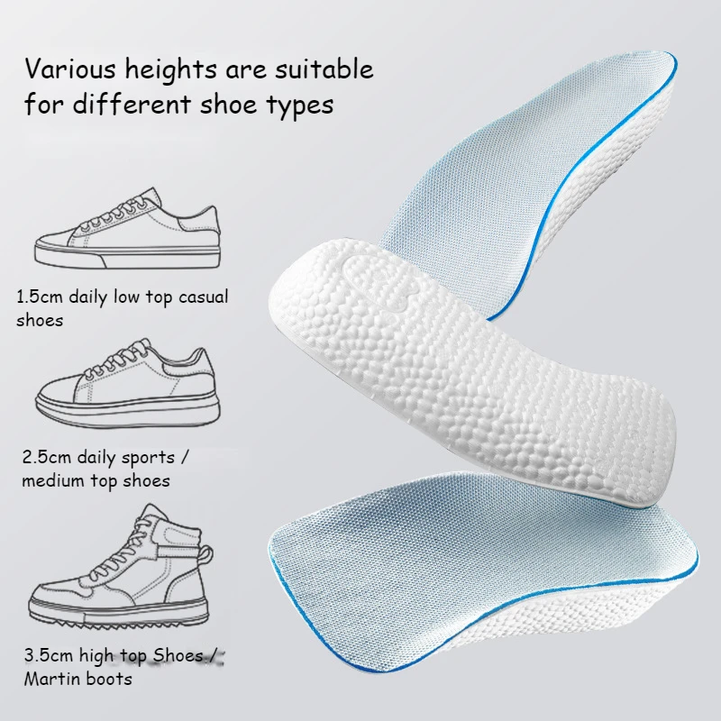  Foot Bow Support Height Shoe Pad Men Women Stealth Soft Bottom Breathable Sports Shock Absorbing Foot Semi-Pad Summer Mi