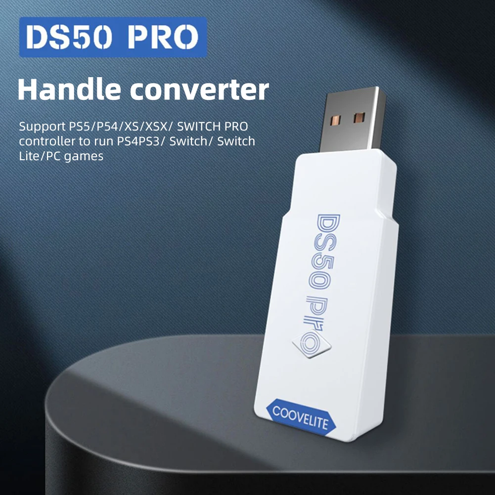 Фото DS50 Pro геймпад-конвертер USB-приемник для PS5 PS4 PS3 Xbox Bluetooth-контроллер беспроводной адаптер для Switch Lite №2