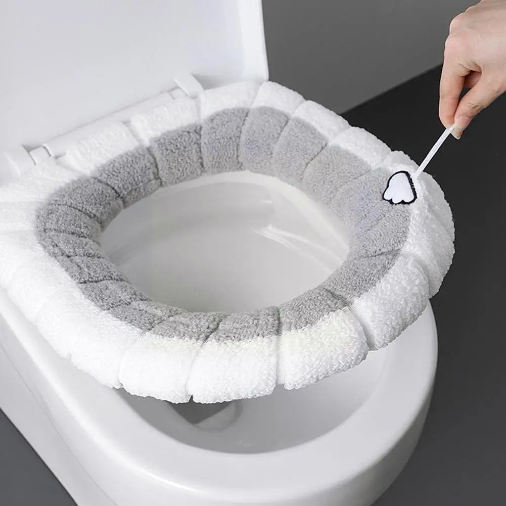 

Universal Bathroom Toilet Cover With Handle Warm Toilet Soft Thicken Toilet Closestool Mat Cushion Warmer Plush S4a0