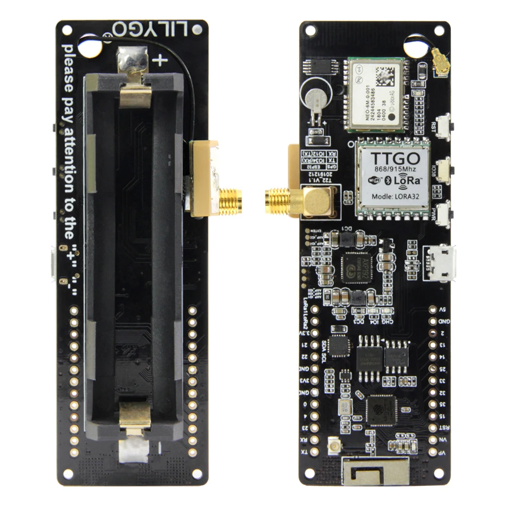 LILYGO®TTGO T-Beam V1.1 ESP32 433/868/915 МГц WiFi беспроводной Bluetooth модуль GPS NEO-6M SMA LORA 32 923 держатель