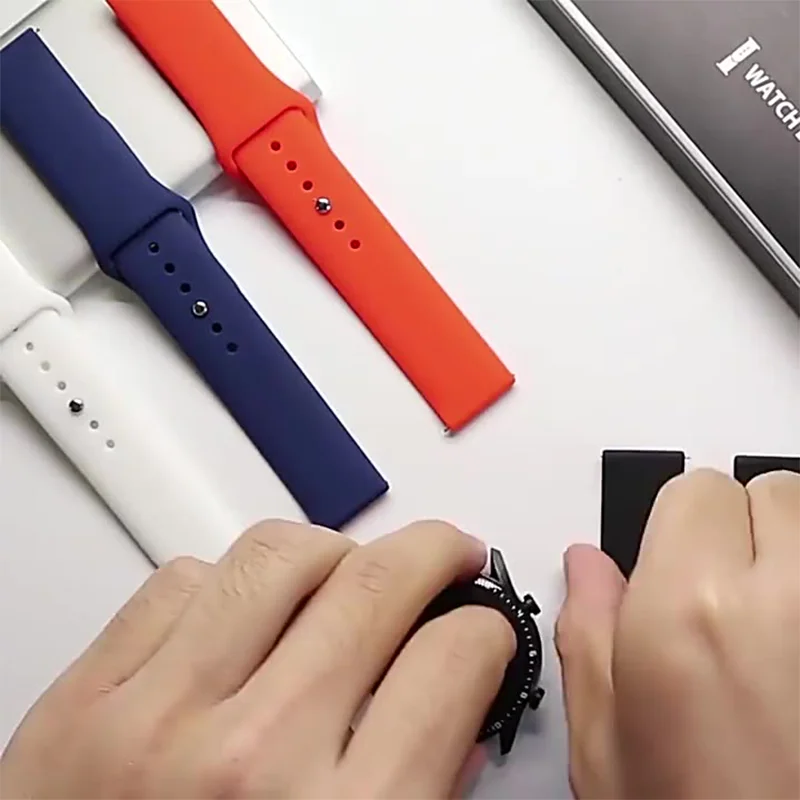 20/22mm Watch band For Samsung Galaxy watch 4/classic Active 2 44mm 42mm/46mm Gear S3 Silicone bracelet Huawei watch GT 2 strap