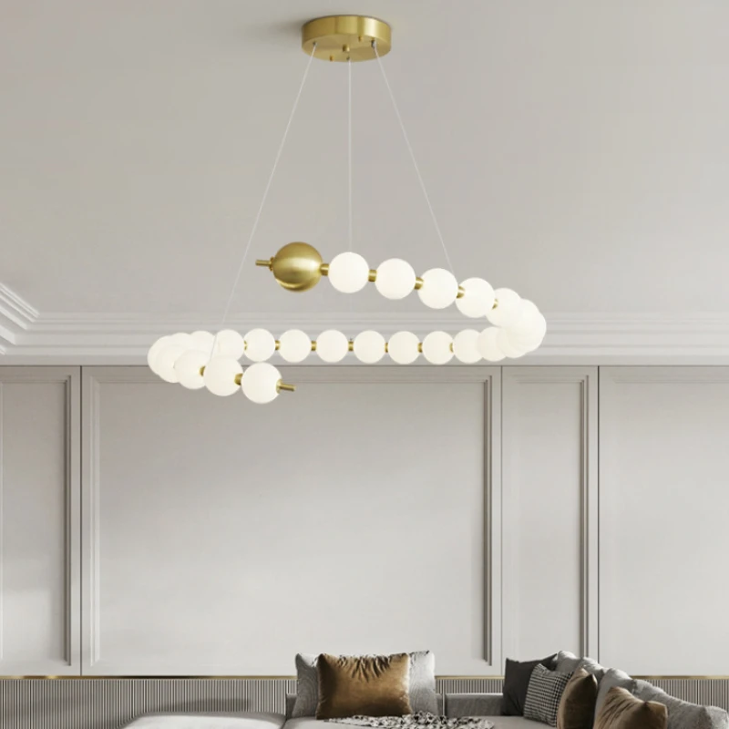 

Роскошная светодиодная люстра в скандинавском стиле, потолочная лампа в виде волшебных бобов для гостиной, столовой, стола, мебели, декорат...