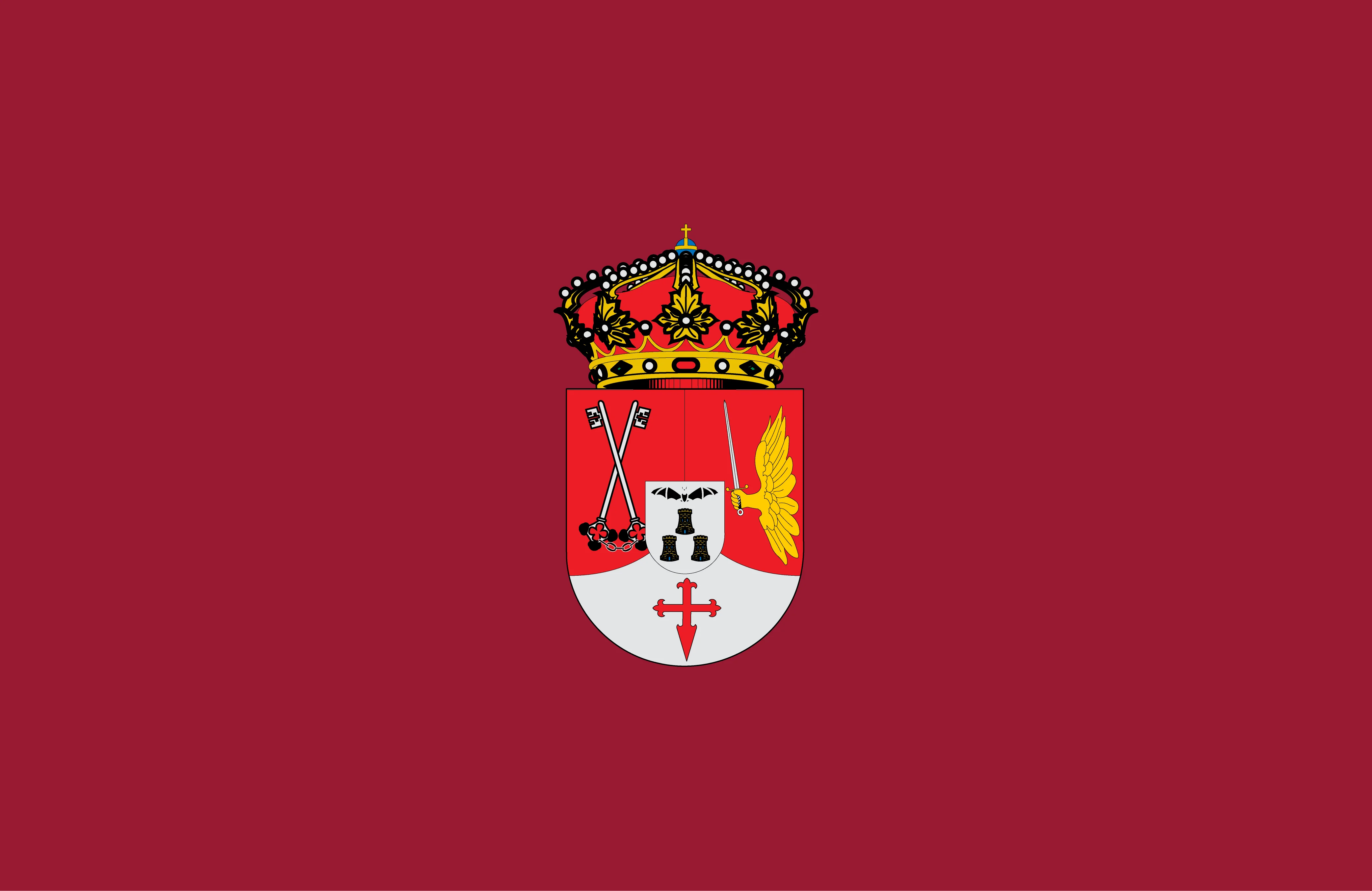 

The Brown-red Fflag Of The Spanish Albacete Is Used For Decoration