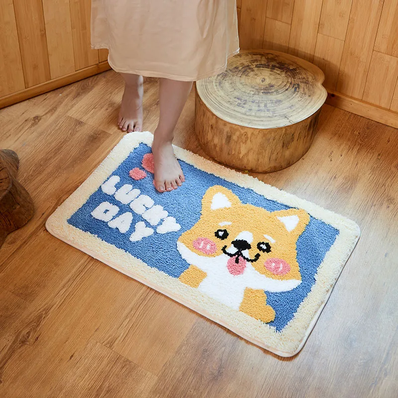 

Милый коврик для ванной с животными, пригодный для машинной стирки, входной дверной коврик, Супер Бытовой нескользящий кухонный ковер для г...