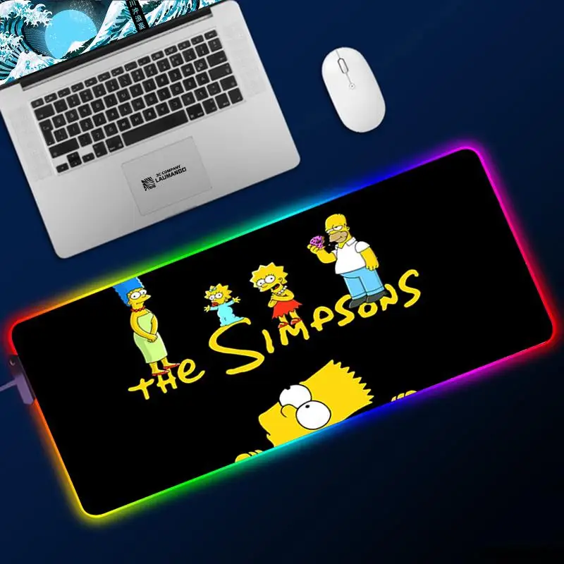 

Cartoon Mouse Pad Anime Gaming Accessories Varmilo Laptop Rug Varmilo Gabinete Pc Gamer Tapis De Souris RGB Simpsons-s Mousepad