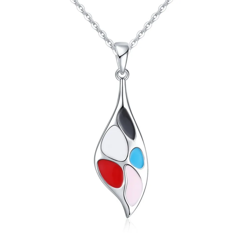 

Sterling Silver Beautiful Colorful Drip Necklace Cross-border Spot KLTN108