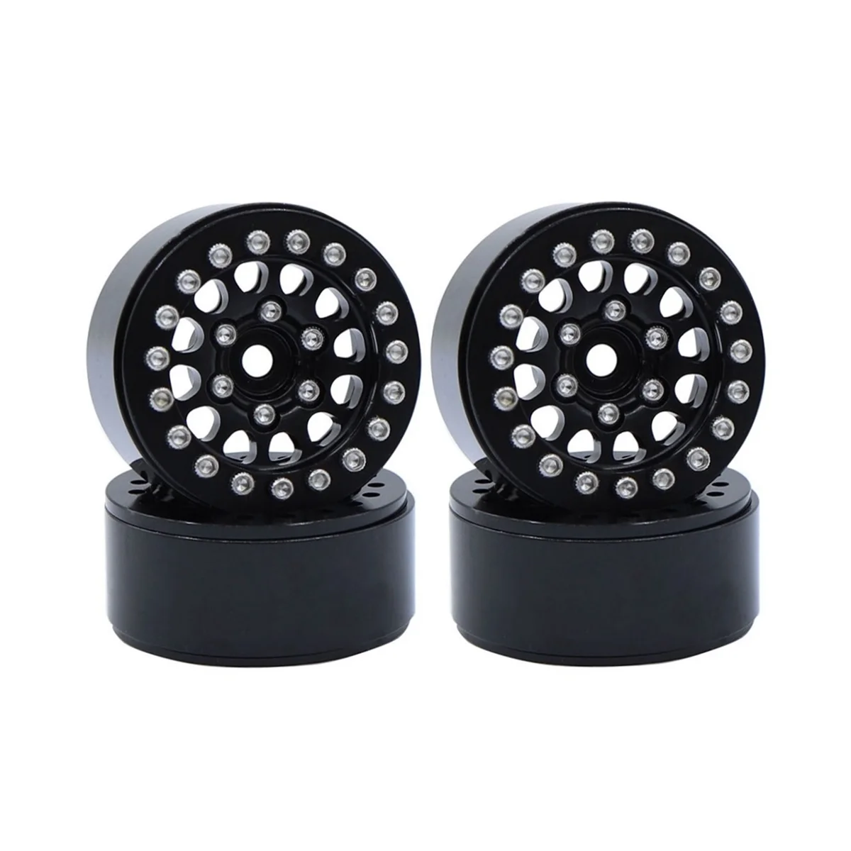 

4Pcs 1.0 Inch Metal Beadlock Wheel Hub Wheel Rim for 1/18 1/24 RC Crawler Car TRX4M Axial SCX24 AX24 Upgrade Parts,3