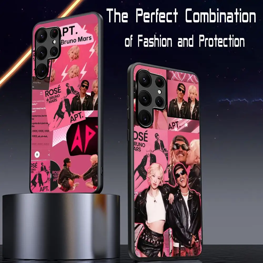 Супер модный чехол для телефона Apt ins Samsung Galaxy S25 S24 S23 S22 S21 S20 Plus Ultra Note20 мягкий черный