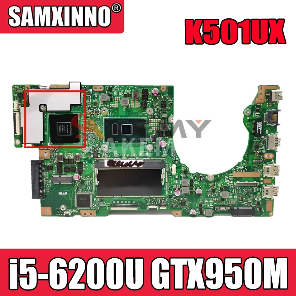 

K501UX 8 ГБ ОЗУ i5-6200U ЦП GTX950M/2G V ОЗУ материнская плата REV 2,0 для ASUS K501UX K501UW K501U K501UB материнская плата для ноутбука 100% протестирована