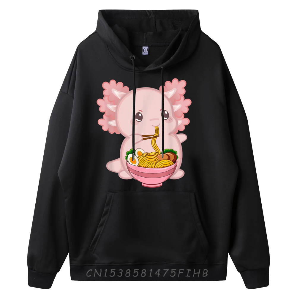 Kawaii Аксолотль Рамен Лапша Японская Серая Рубашка Графическая Футболка Мужская