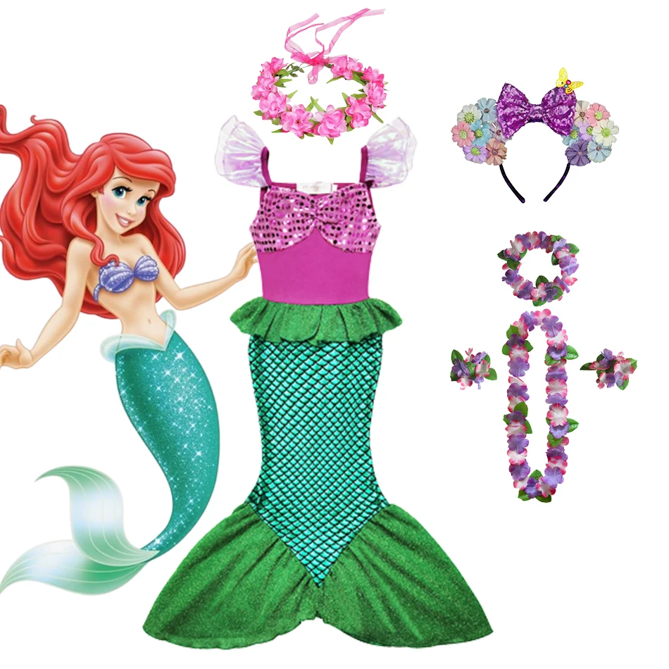 Детский костюм для косплея Русалка Ариэль 2022 |