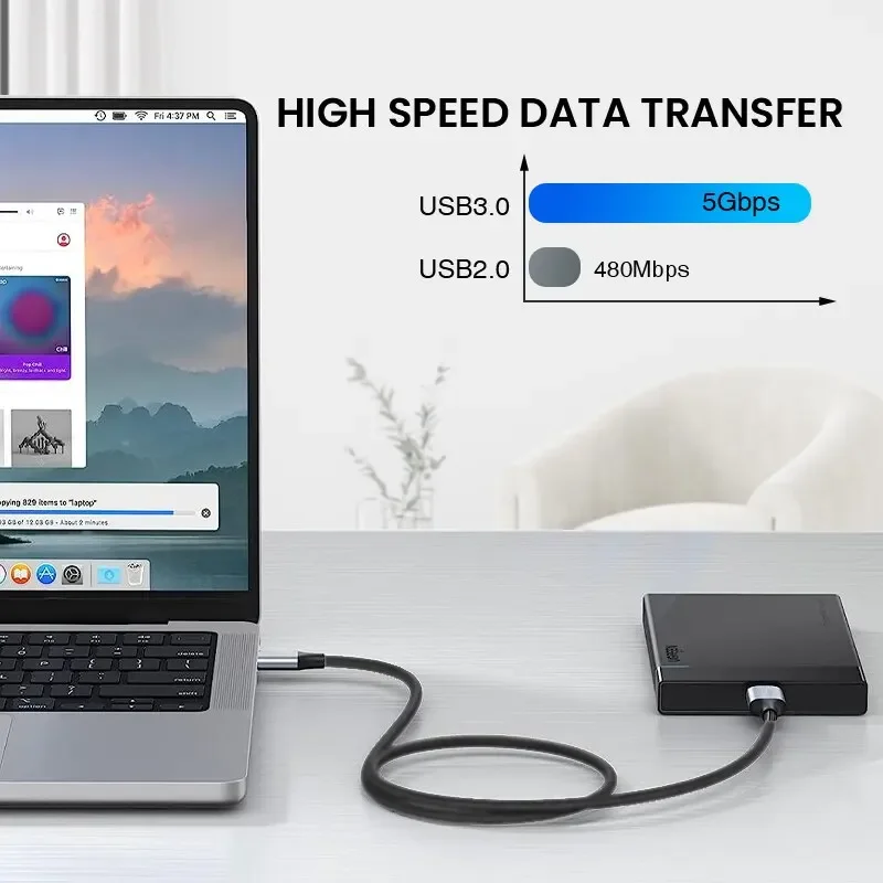 Кабель USB C — Micro B для жестких дисков и камер Идеально подходит MacBook Toshiba Canvio