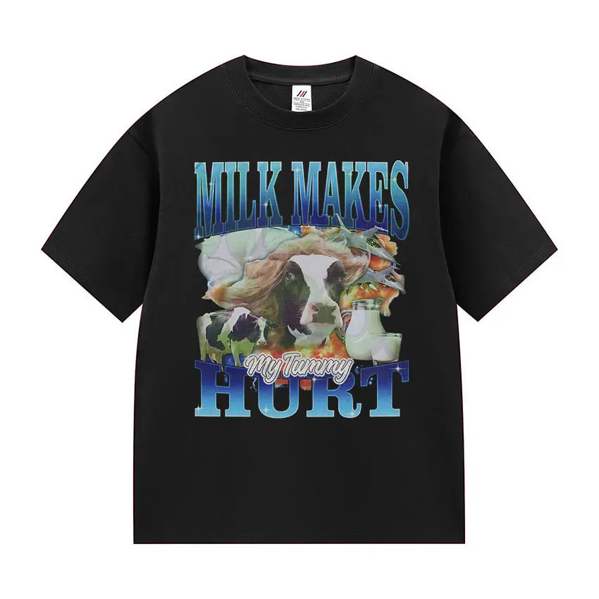 Футболка Milk Makes My Tummy Hurt устойчивая к лактозе забавные футболки с рисунком Stye Meme