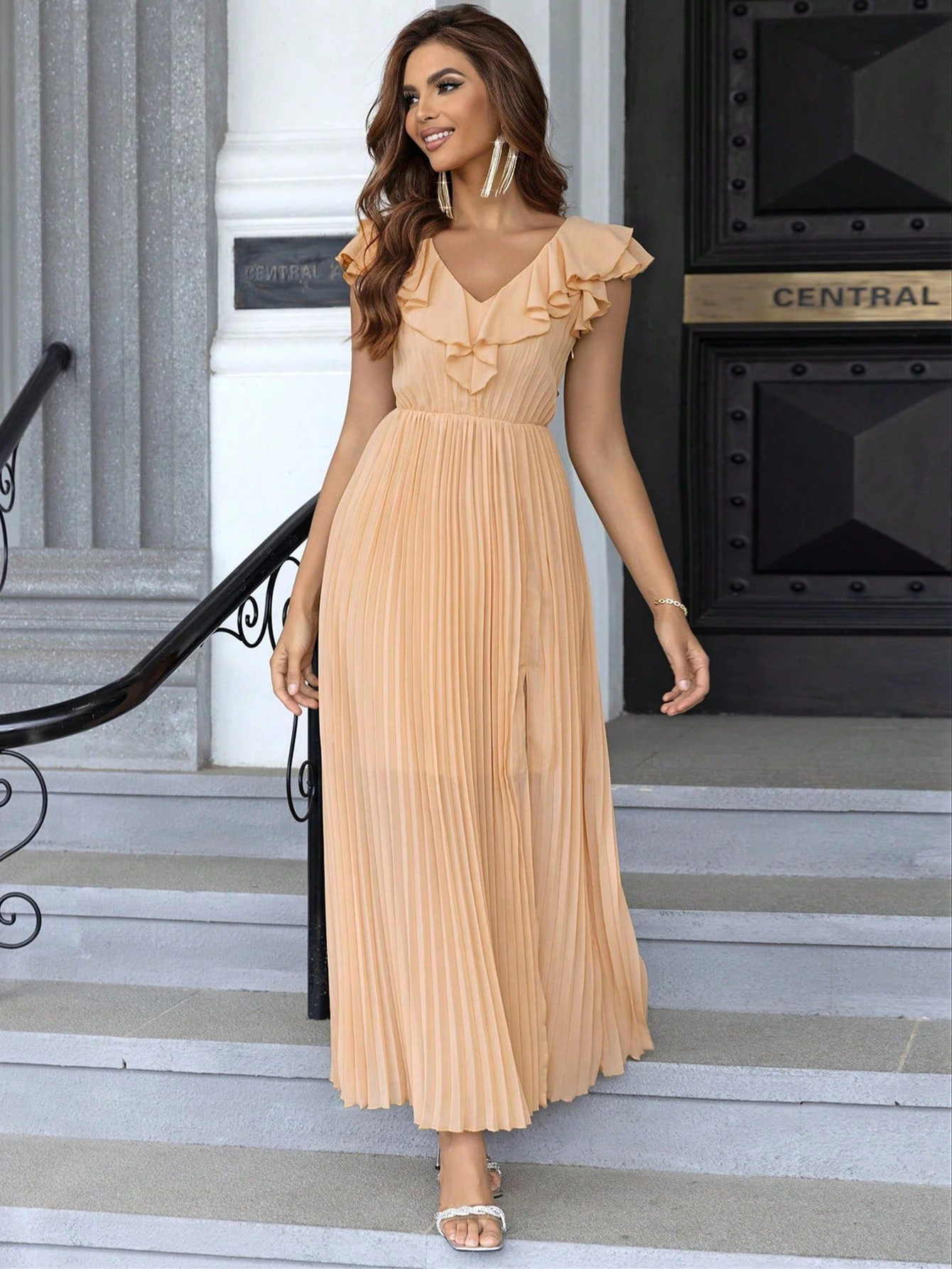 Женское длинное платье с открытой спиной Элегантное повседневное макси со