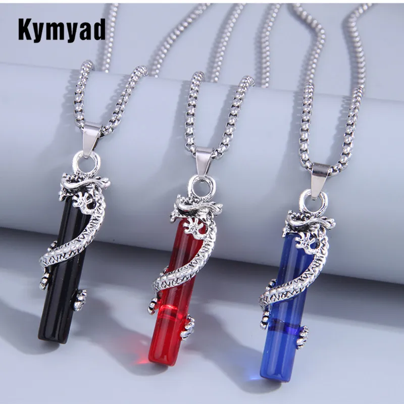 

Kymyad Vintage Long Necklace for Women Men Bijoux Collier Femme Glasses Pillar Pendants Necklaces Jewelry Unisex Sweater Chain