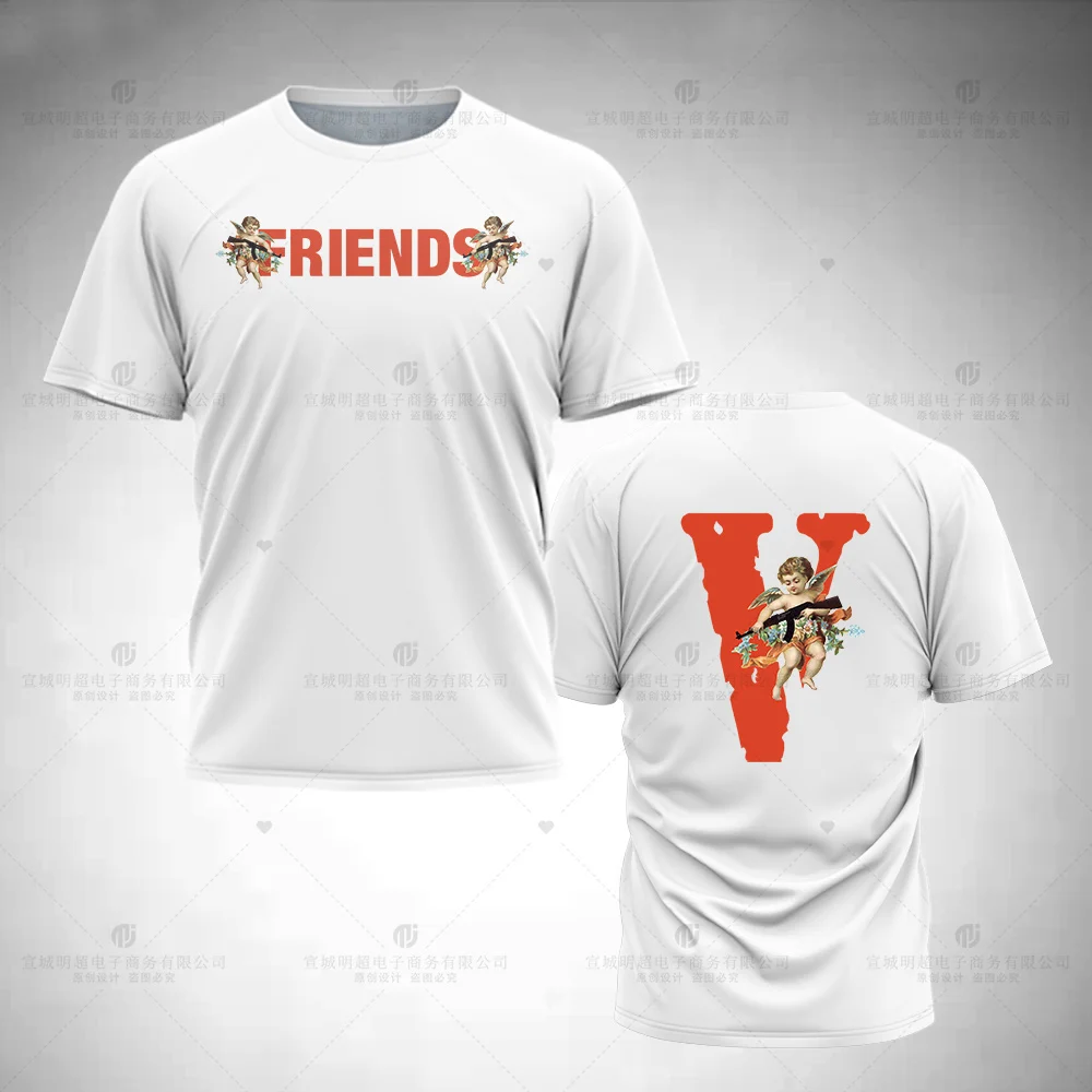 

2023 Autumn And Winter Fashion T-shirt Solid Color VLONE European And American Street Hip-Hop Clothing American Brand Harajuku