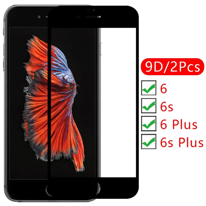 

9d screen protector tempered glass case for iphone 6 s 6s plus cover on i phone s6 6plus 6splus protective phone coque bag iphon