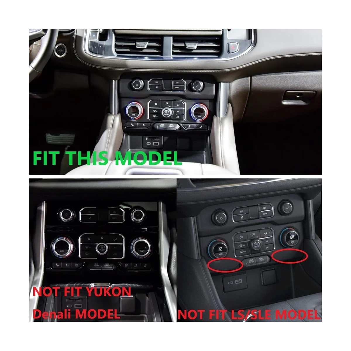 Панель центральной консоли для кондиционера Chevy Suburban 2020-2023 Tahoe GMC Yukon 2021-2023 ABS