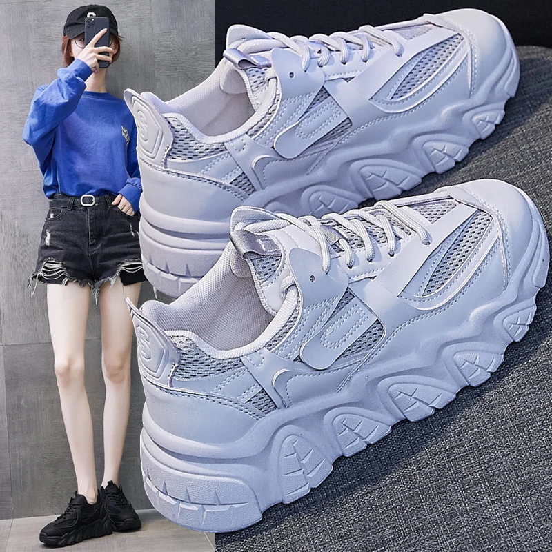 

Thick-soled Non-slip Solid Color Women's Shoes 2022 Autumn New Women's Casual Shoes Fashion Comfortable Breathable Outsole Shoes