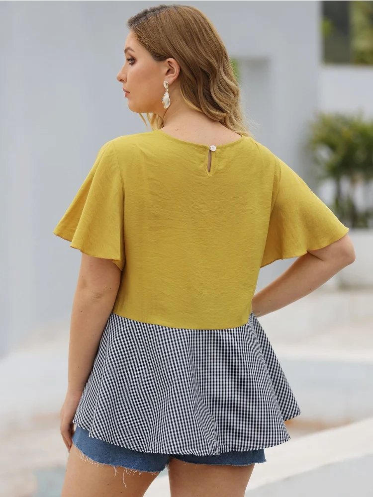 The new plus-size women's new explosive loose women's short-sleeved shirt top plus size tops for women