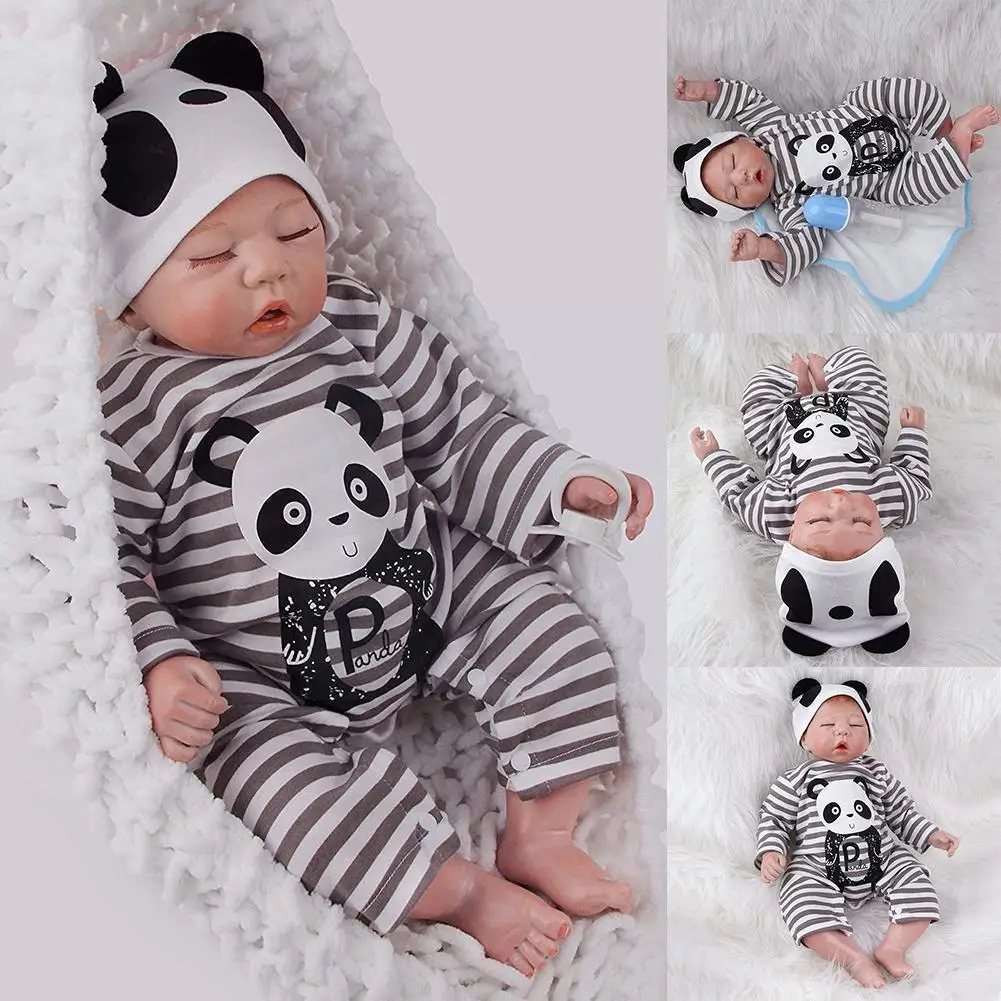 

19 Inches Reborn Dolls Closed Eyes Sleeping Boy Soft Silicone Dolls Dolls Accessories Baby Diy Creatived Reborn N9y6
