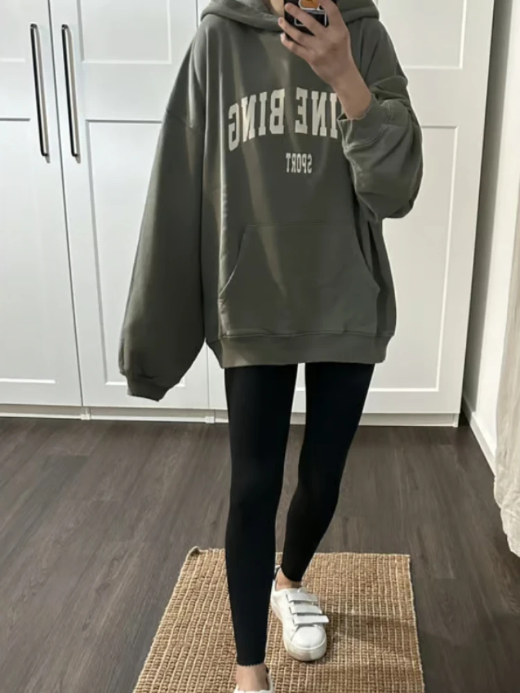 

Новинка Осень-зима 2023, Женская свободная толстовка с буквенным принтом, худи с длинным рукавом Y2k, модная толстовка, одежда в стиле K-POP, уличная одежда