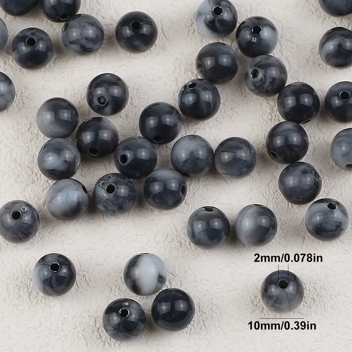 Серые шарики акриловые Круглые бусины-разделители для изготовления ювелирных