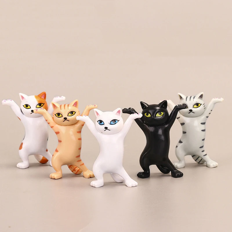 

Lovely Cartoon Big Black Cat White Cat Model Figurines Decoration Desk Decor DIY Crafts Garden Home Office Ornament Miniatures