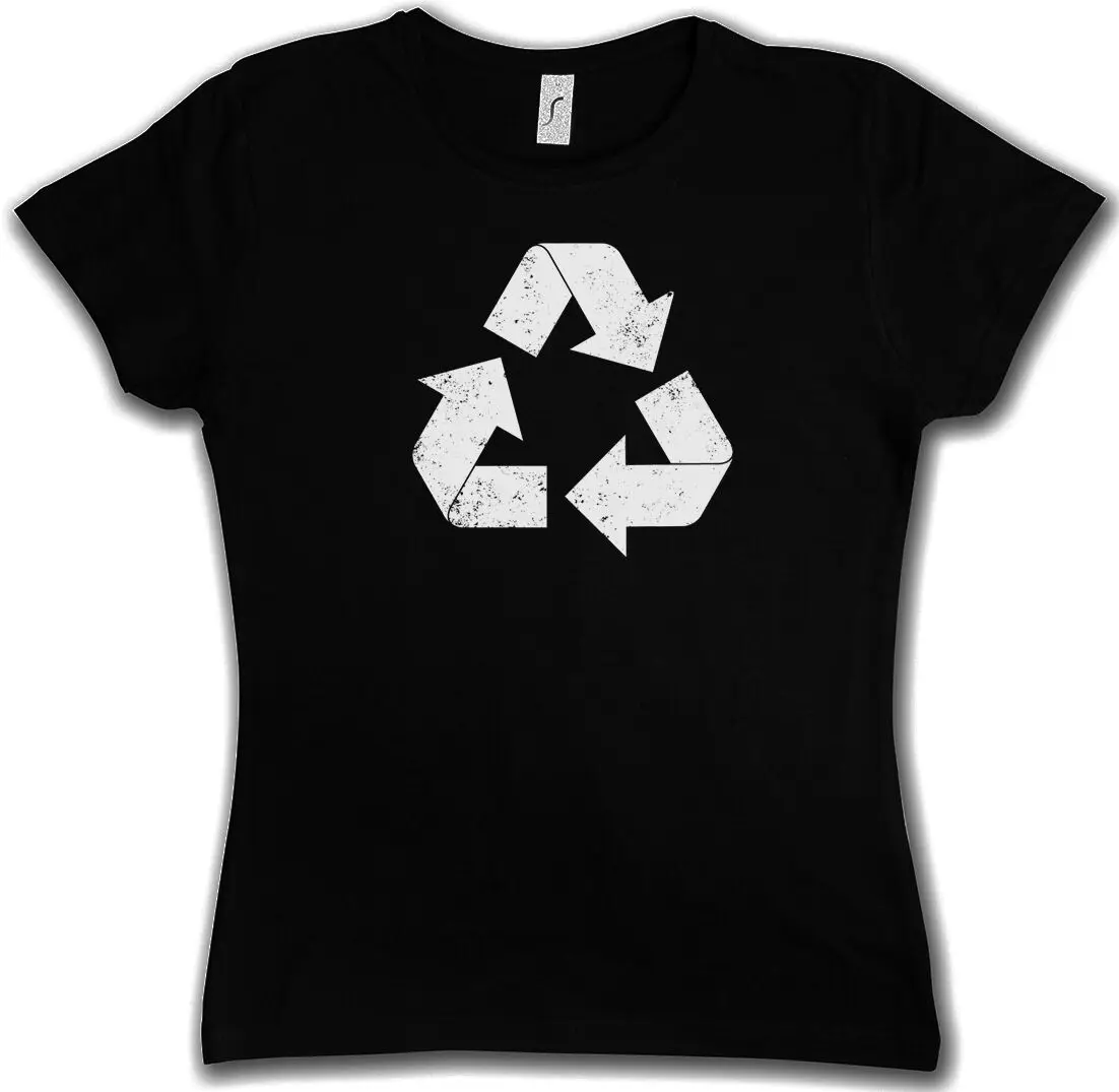 Черная винтажная переработанная женская футболка с логотипом Теория