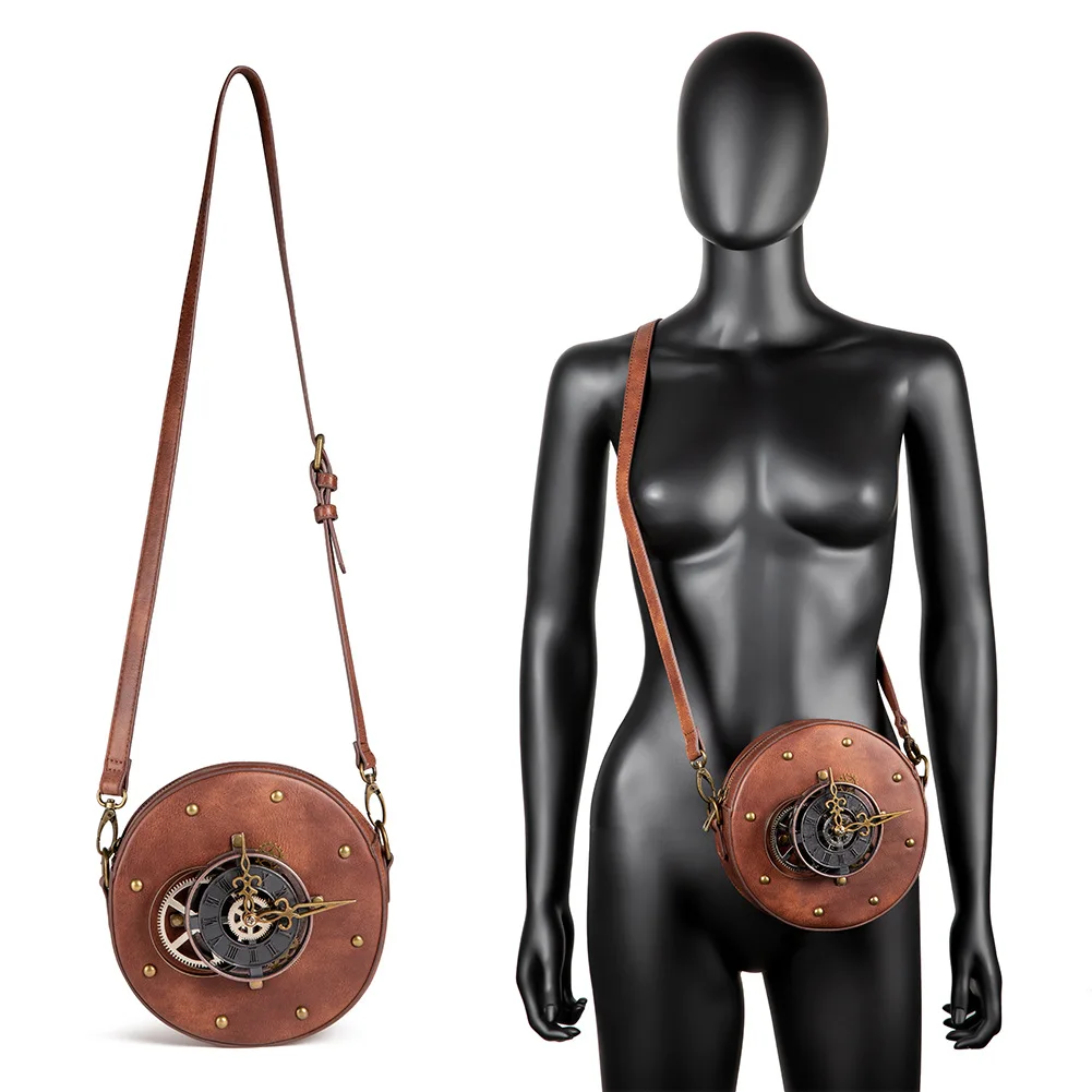 

Unisex Medieval Steampunk Retro Rock Waist Belt Bag Ladies Shoulder Messenger Bag Female Waist Chain Bag Cosplay Accessories