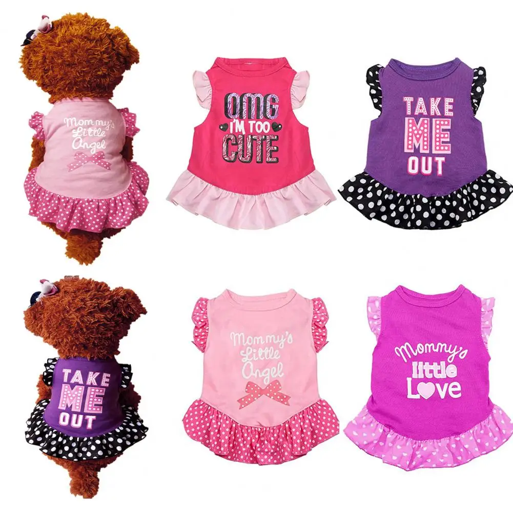 

Хлопковое привлекательное дышащее модное платье для домашних животных с тонкой текстурой, 4 цвета, пышная юбка для фотосъемки