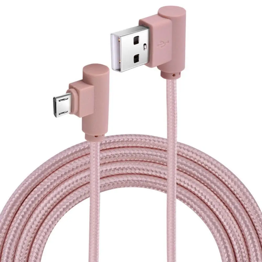 

Micro USB кабель зарядное устройство 1 м 90 градусов прямоугольный Плетеный зарядный кабель синхронизации данных