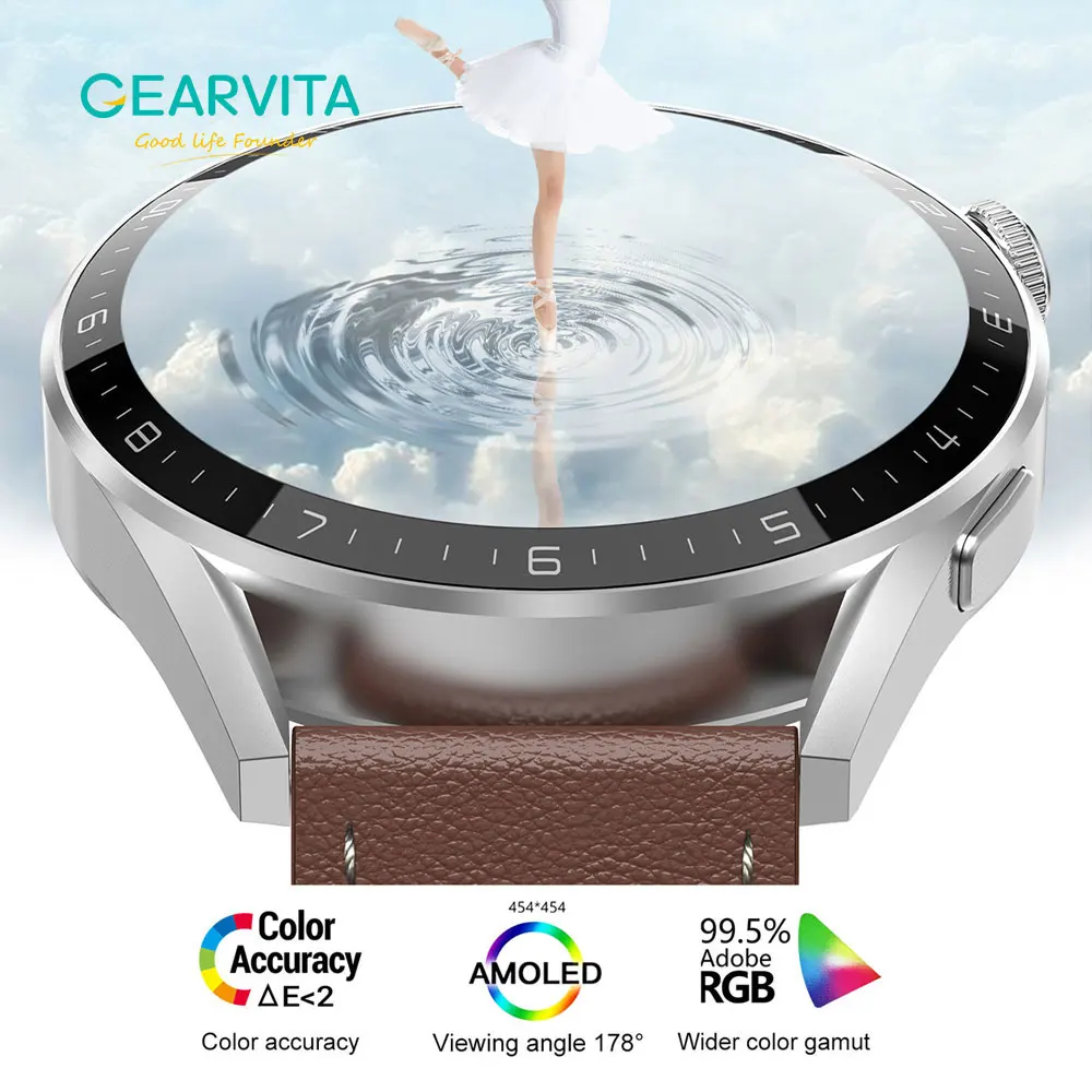 Новейший GPS трек 454*454 AMOLED для Huawei Smart Watch 3 Max Bluetooth Call High Refresh IP68 Wirelss зарядка