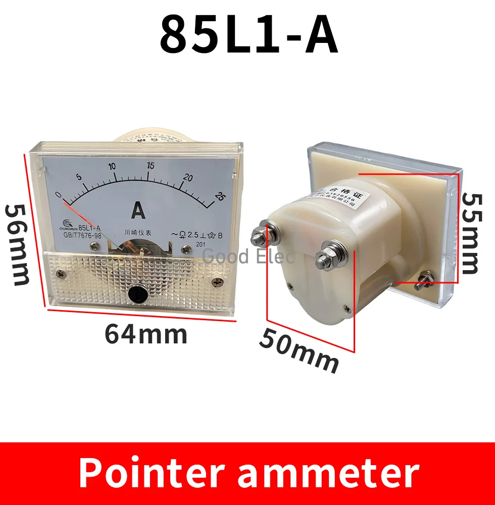 Токовый механический амперметр переменного тока 85L1-A 1A 5A 10A 20A 50A 100A