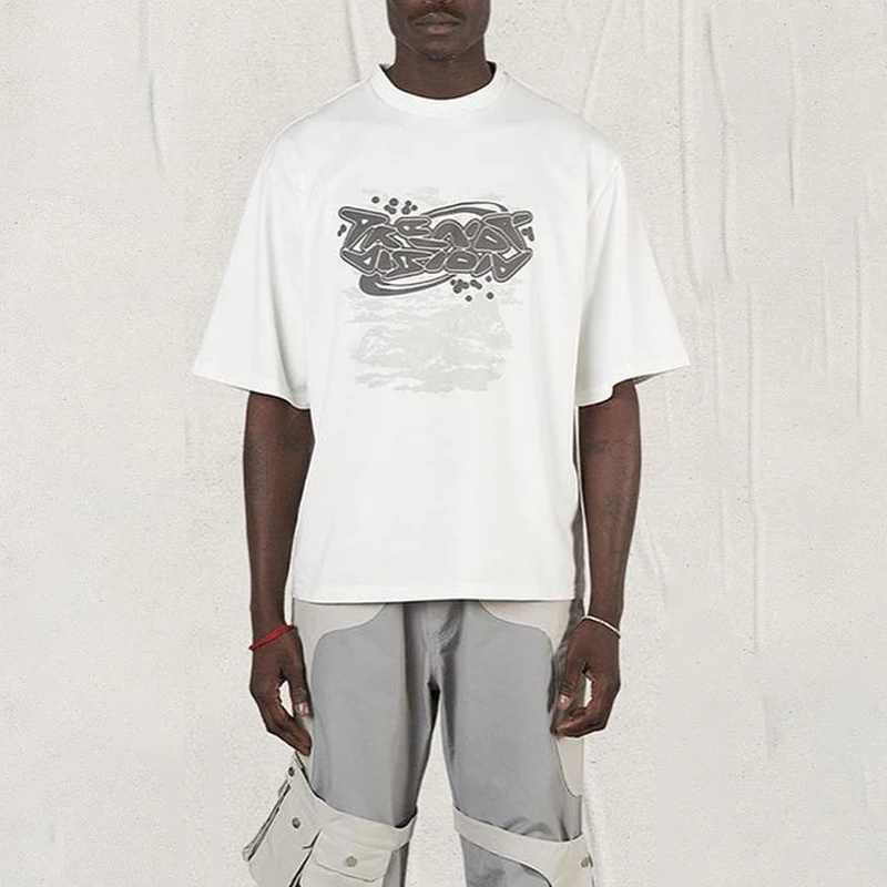 2024 Уличная футболка Harajuku Y2K унисекс в стиле хип-хоп мужская летняя с коротким