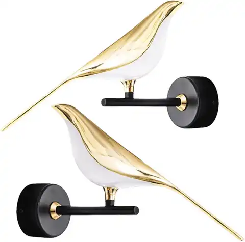Скандинавская светодиодная люстра «золотая птица», прикроватный подвесной светильник для бара, вращение на 360 градусов, сменный светодиодн...