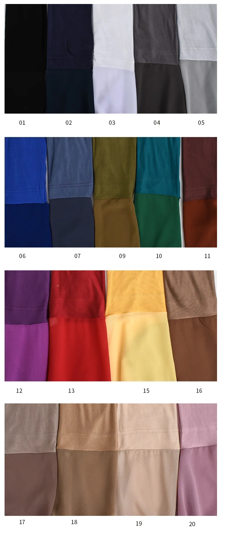 Muslim Head Scarf Women Hijab Elastic Modal Cotton Underscarf Inner Cap Solid Color Long Chiffon Shawl Headwarp Veil Bandana