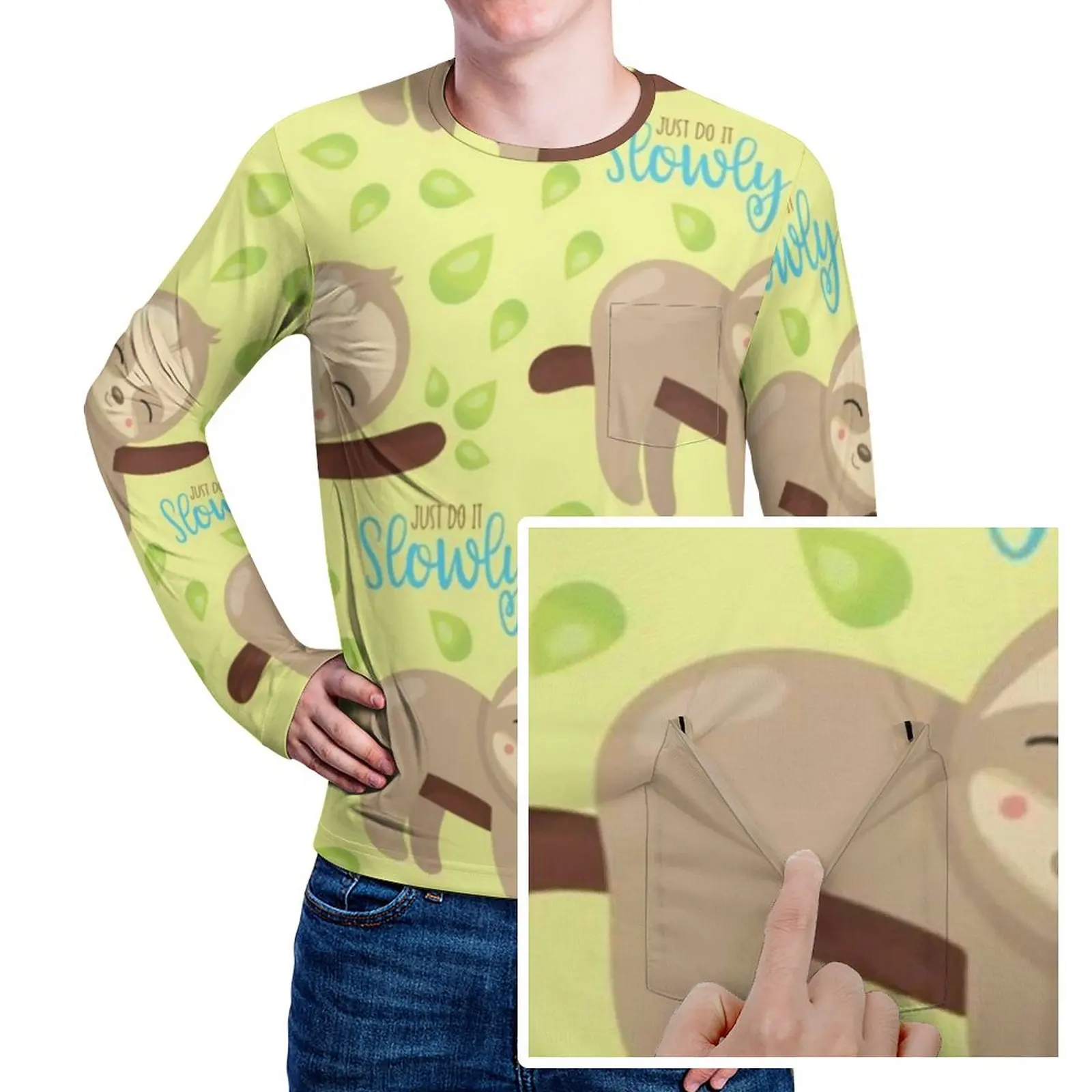 

Футболка для сна ленивецов ежедневная Kawaii с животным принтом базовые футболки мужские трендовые пользовательские футболки